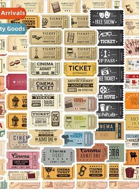 81 classic movie tickets vintage material stickers phone cas