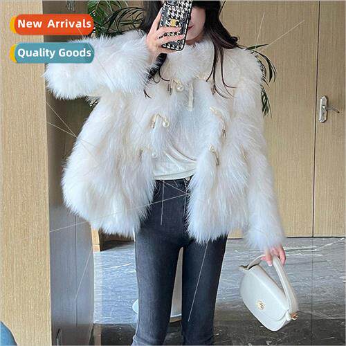 Autumn and winter new fox hair thickened coat female stand-u