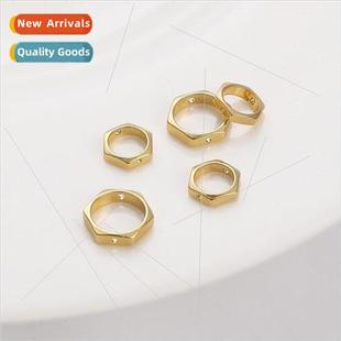 color preservation hollow 14K beads clad hexagonal circ gold