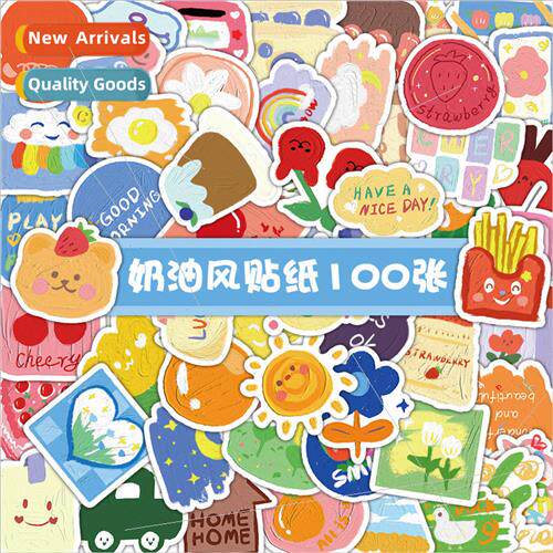 100 cream wind handbook stickers decorative cell phone case