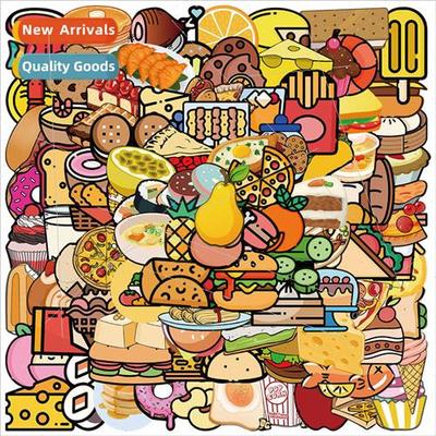 100 pieces of -repeating cartoon  all kinds of food stickers