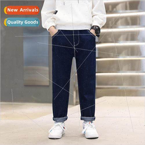2023 new childrens boys fashion jeans fall section of the bo