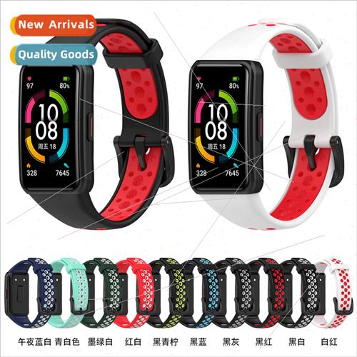 适用 Huawei bracelet 6 two-color silicone strap 荣耀手环7/6