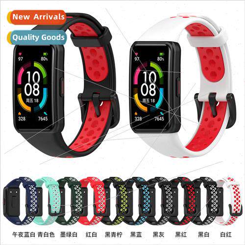 适用 Huawei bracelet 6 two-color silicone strap 荣耀手环7/6