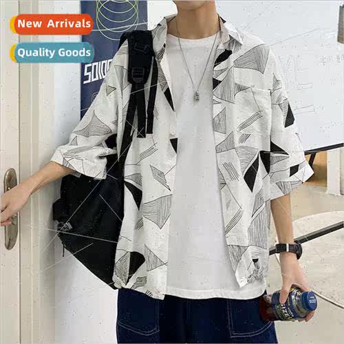 Summer seven-minute sleeve shirt men Korean nd handsome casu