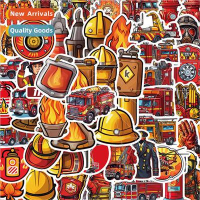 61 cartoon fire truck fire s graffiti stickers luggage cell