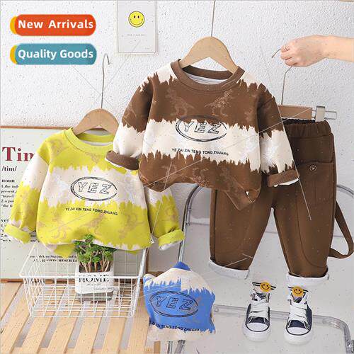 2024 spring new full print dinosaur two-piece cartoon suit 1