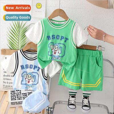 2023 summer new boys bear basketball uni适用m short-sleeved