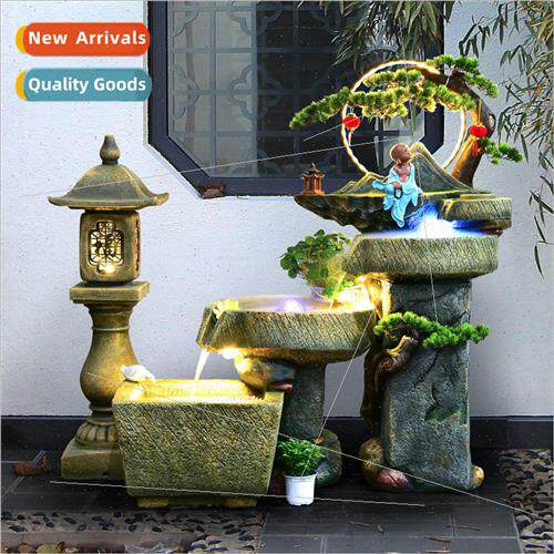 New Chinese wigwam fountain flowing water stone mortar balco