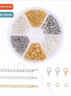 6 compartments boxed single loop lobster clasp material kit