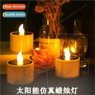 Solar simulation candle lights outdoor waterproof smokeless