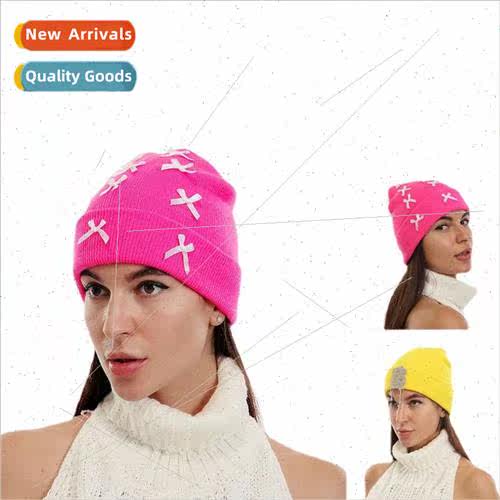 New mple Rolled Hat Bow Decoration Autumn and Winter Warm Dr