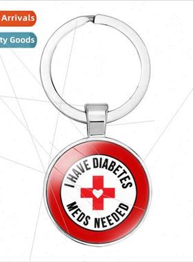 Diabetic Diabetic Medical Alert Keychain Ring Alphabet Star