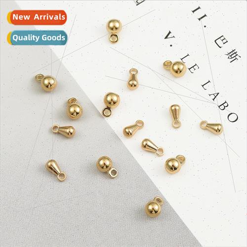 Copper teardrop-shaped 18K gold-plated extension chain tail