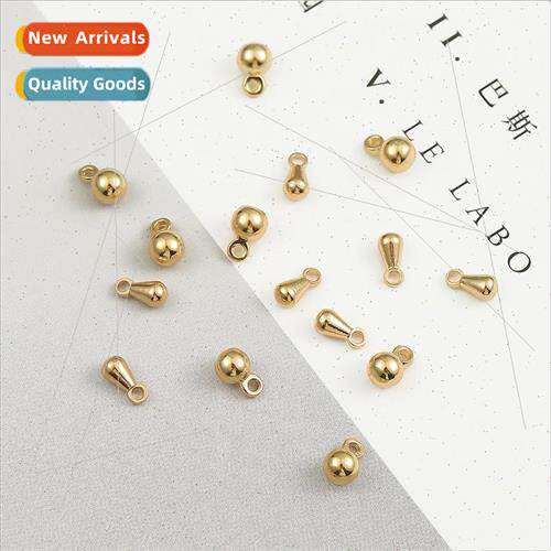 Copper teardrop-shaped 18K gold-plated extension chain tail