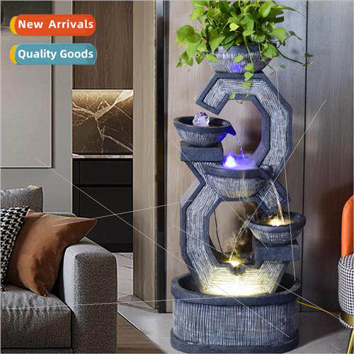 Modern simple fake mountain water fountain cycle running wat