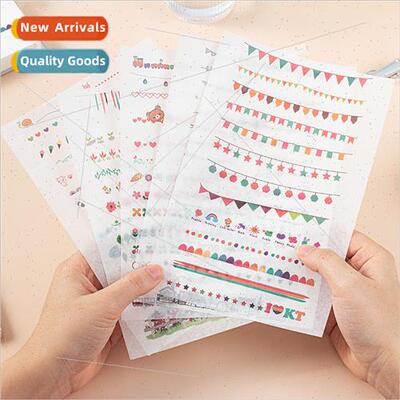 Cute dividing line large sticker set diy handbook material k