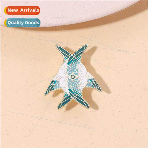 Quirky Style Brooch Eye of Horus Metal Badge Wings Feathers