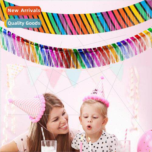 New colorful splicing rain banner birthday party rain pull f