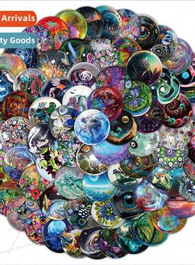 100 cartoon glass ball children graffiti stickers stationery