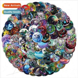 100 cartoon glass ball children graffiti stickers stationery