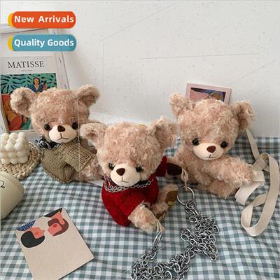 ins super fire plush hugging bear bag female new Korean chai