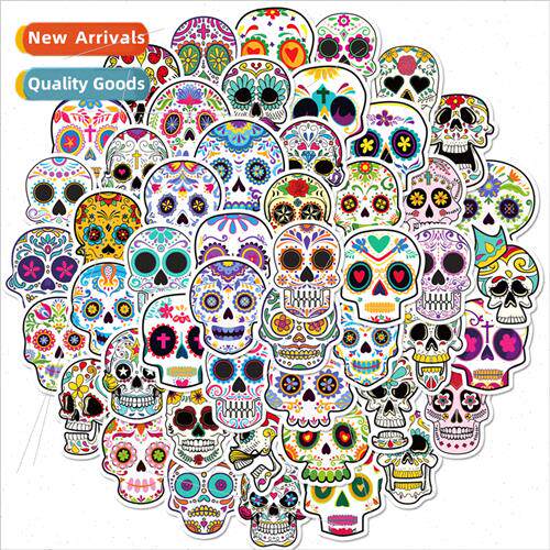 50 stickers painted skulls independent creative DIY repeated