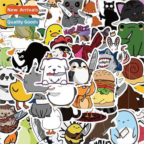 60 pcs with knife animal graffiti stickers luggage water cup