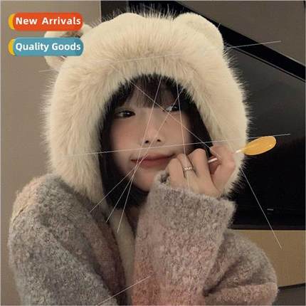 Korea cute bear ears pullover hat female fall and winter hat