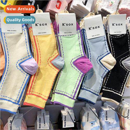 Korea socks women Dongdaemun KSOX fashion collision color he