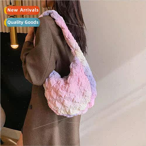 ins gradient color armpit large capacity puff bag female aut