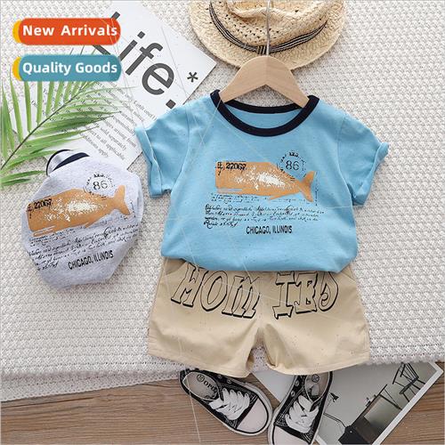 2023 new summer boys suit dolphin letters casual short-sleev