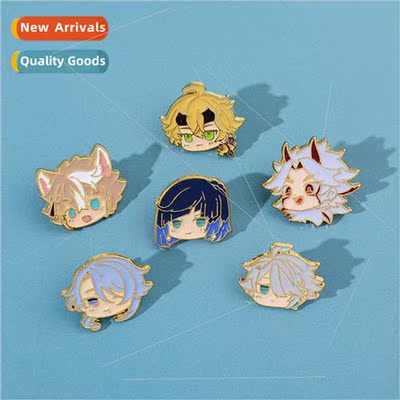 New Hara God metal badge Q  of the small head characters aro
