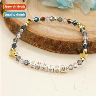 Aqua Crystal Beads Bohemian Gallstone Style Iron Pent Ethnic