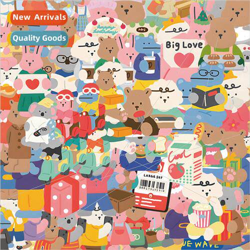 100 small size ailylike cute cartoon bear animal doodle stic