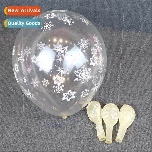12 inch printed transparent snowflake balloon Christmas snow