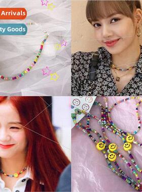 Korea KPOP sa Kim  Soo smiley face colorful beads diy handma