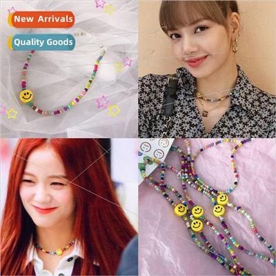 Korea KPOP sa Kim  Soo smiley face colorful beads diy handma