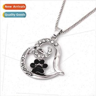 Dog Lov Skeleton Necklace Paw Pet Fashion Heart Always