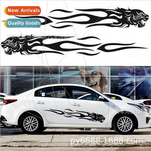 Flame elements car stickers D-815 cheetah head totem body st