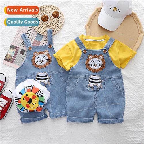 Childrens Korean  of the summer suit boys cartoon short-slee