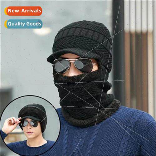 Winter warm mens wool knit cap outdoor cycling windproof hea
