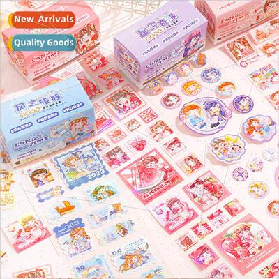Glitter Stickers Comic Time Shiny Cartoon Seal Stickers Roll