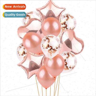 14pcs18 inch aluminum film pearl sequins rose gold black gol