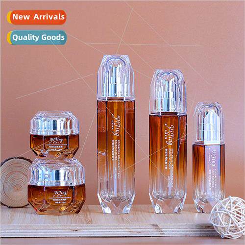 Octagonal thick-bottomed diamond cosmetic bottles multi-spec