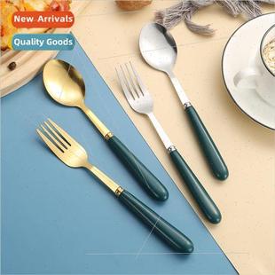 spoon gold 适用k stainless household Dark steel green