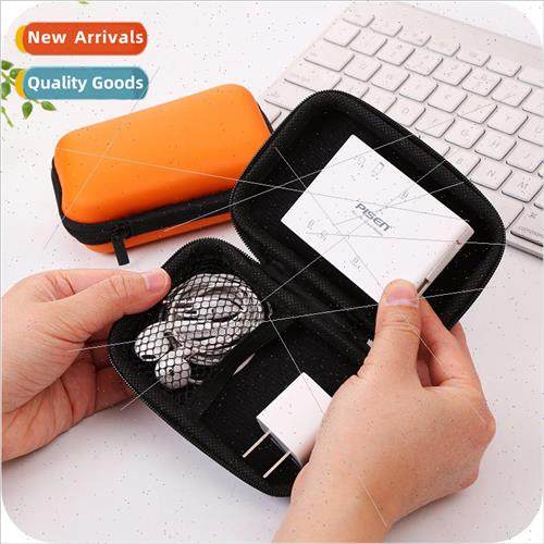 Square headphone bag data cable organizer bag with zipper ca