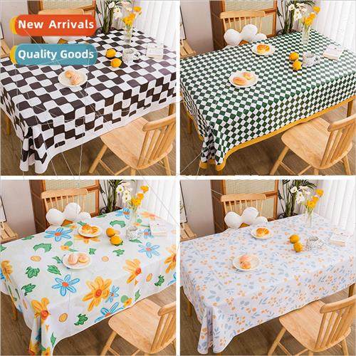 Tablecloth waterproof oil ins wind small fresh simple plaid