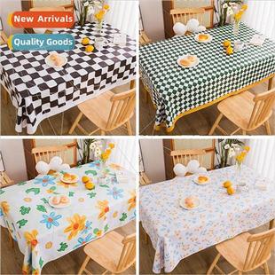 ins wind small Tablecloth simple oil fresh plaid waterproof