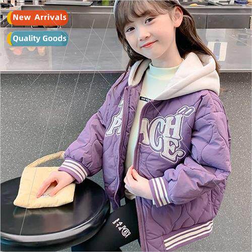 Girls clip cotton jacket winter 2023 new 适用eign  childrens